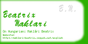 beatrix maklari business card